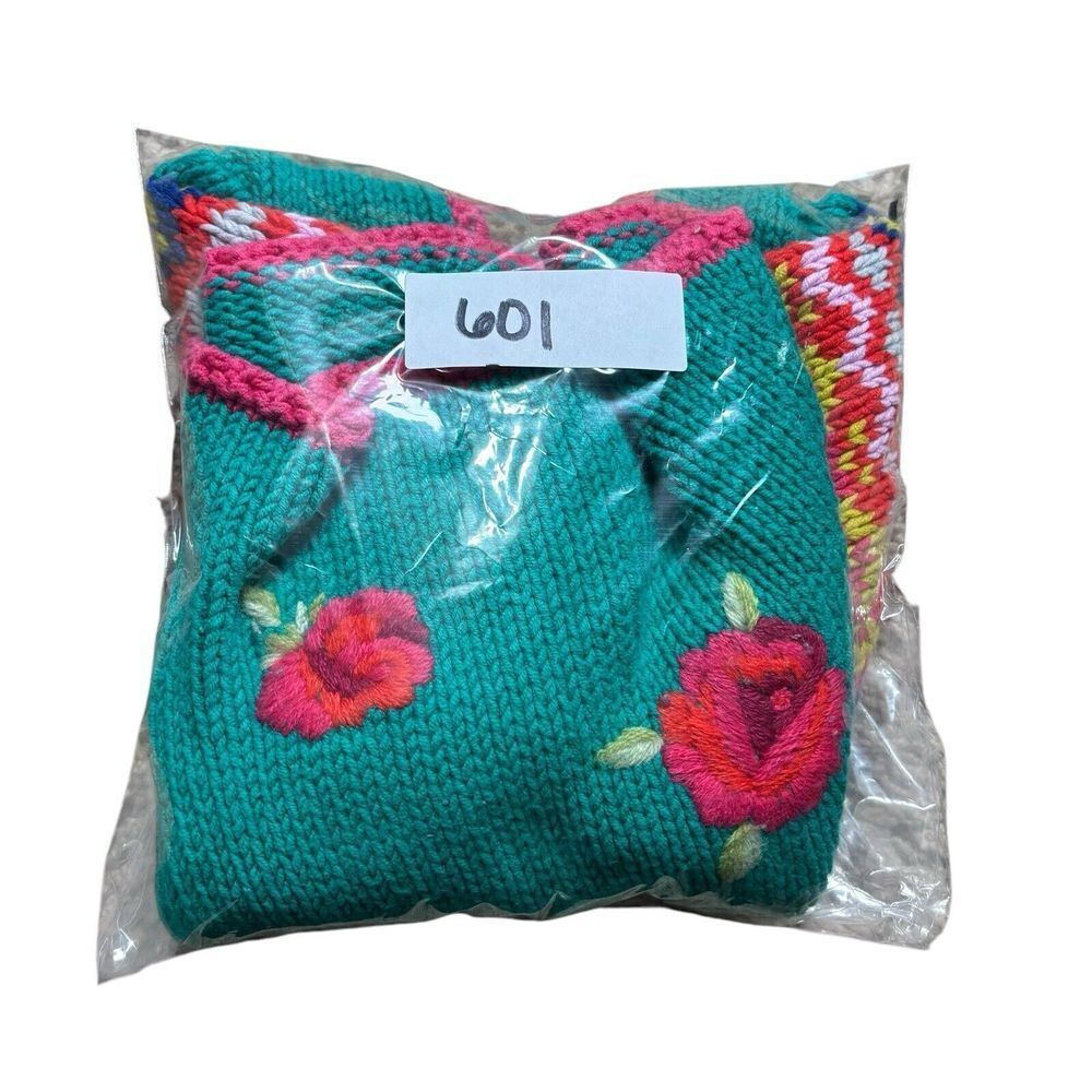 United Colors of Benetton Rainbow Embroidered Floral Fair Isle Girl Sweater 6-9m - Picture 10 of 10